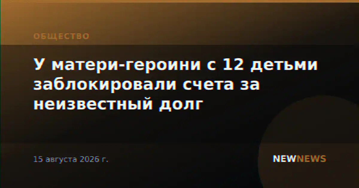 У матери-героини с 12 детьми заблокировали счета за неизвестный долг
