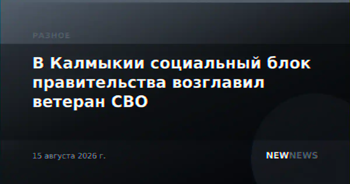 В Калмыкии социальный блок правительства возглавил ветеран СВО