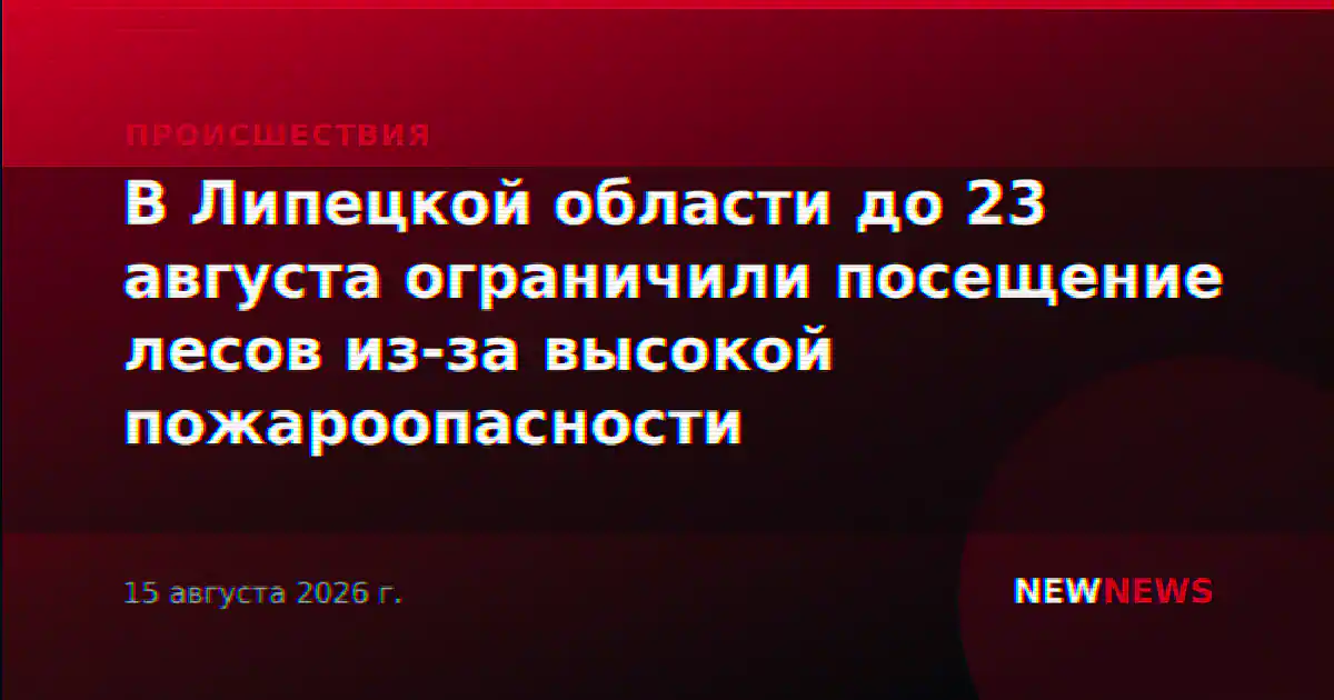 В Липецкой области до 23 августа ограничили посещение лесов из-за высокой пожароопасности