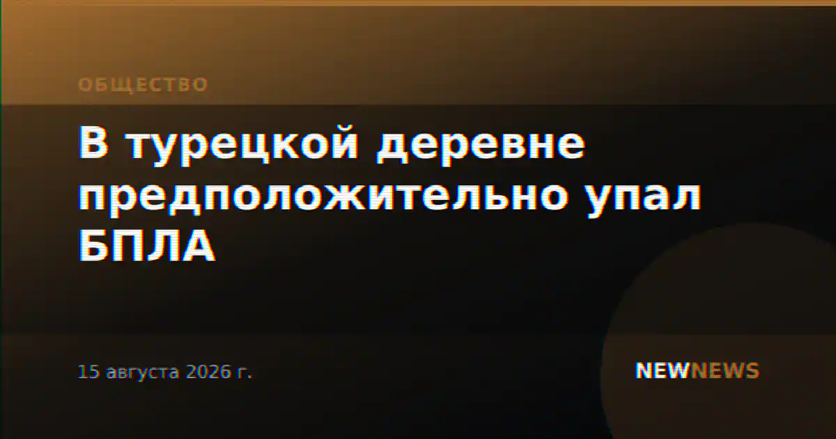 В турецкой деревне предположительно упал БПЛА