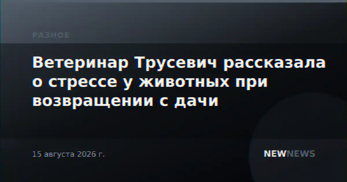 Ветеринар Трусевич рассказала о стрессе у животных при возвращении с дачи