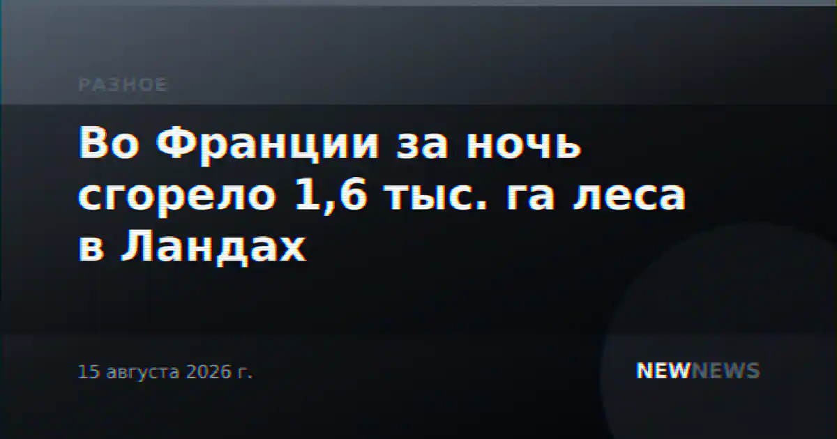 Во Франции за ночь сгорело 1,6 тыс. га леса в Ландах