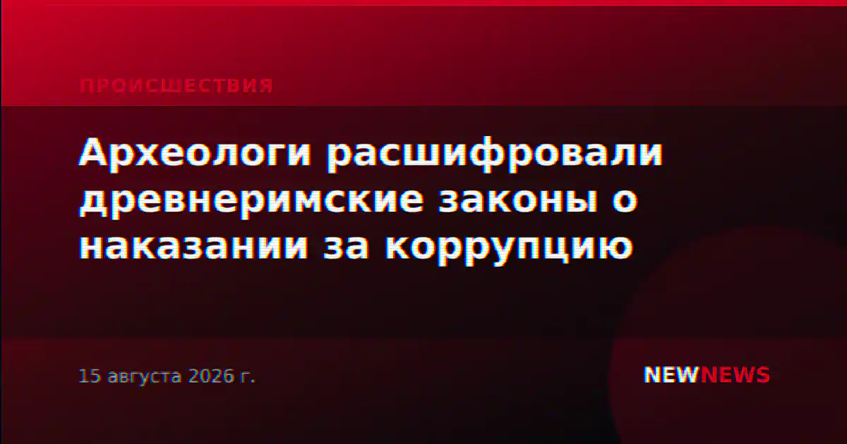 Археологи расшифровали древнеримские законы о наказании за коррупцию