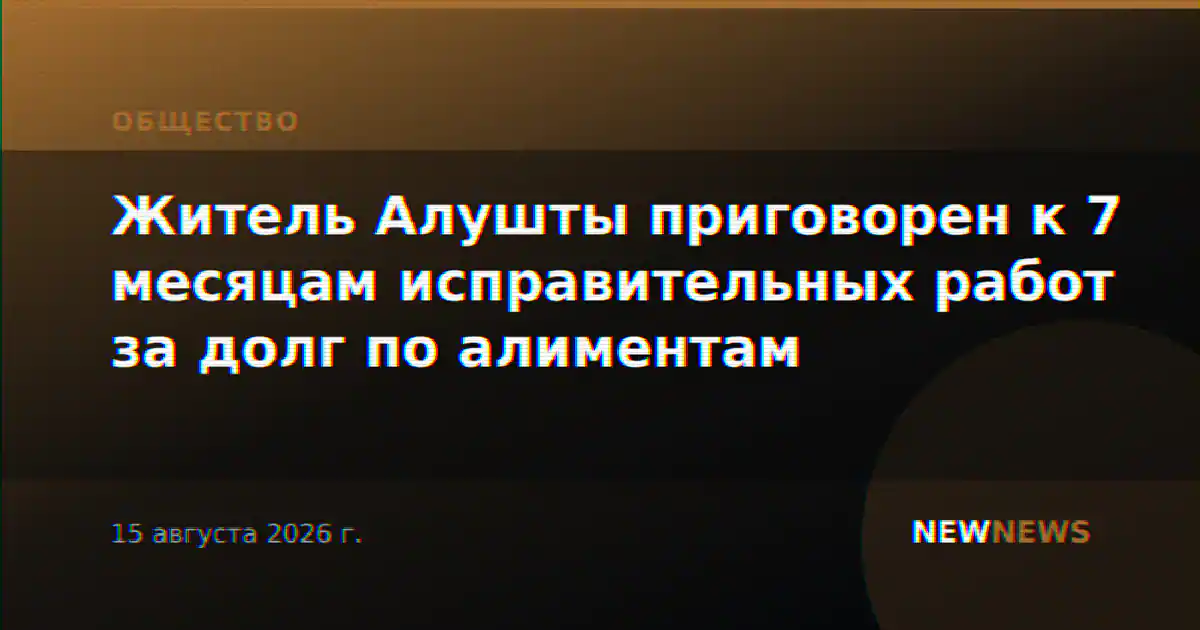 Житель Алушты приговорен к 7 месяцам исправительных работ за долг по алиментам