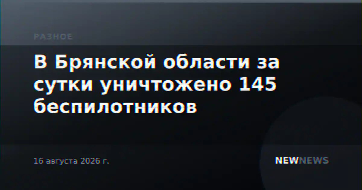 В Брянской области за сутки уничтожено 145 беспилотников