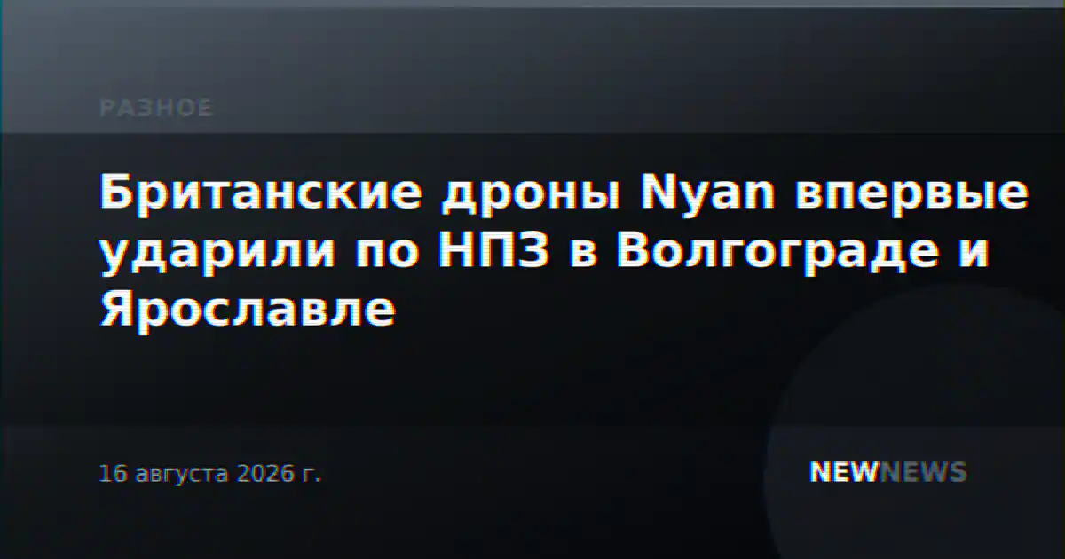 Британские дроны Nyan впервые ударили по НПЗ в Волгограде и Ярославле