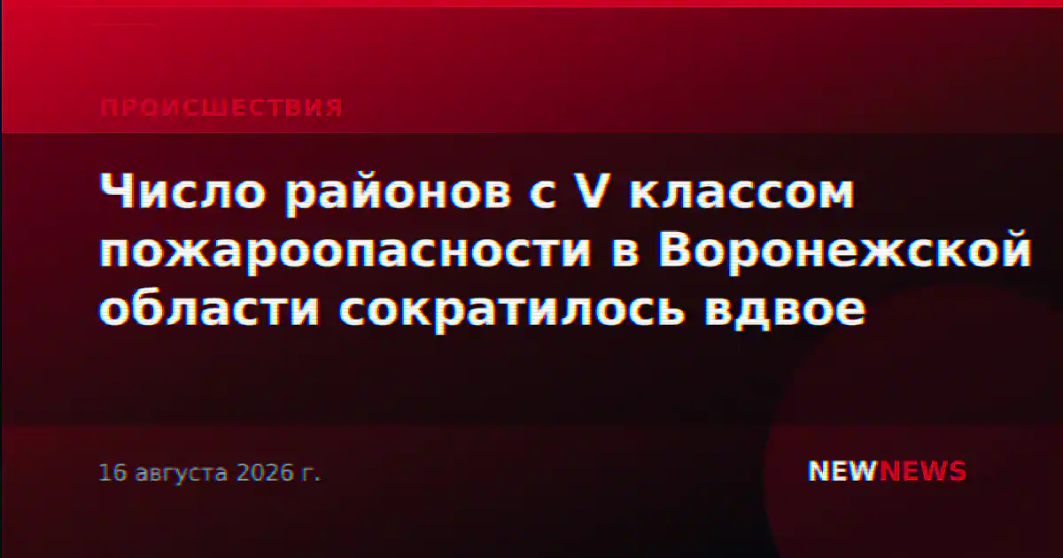 Число районов с V классом пожароопасности в Воронежской области сократилось вдвое