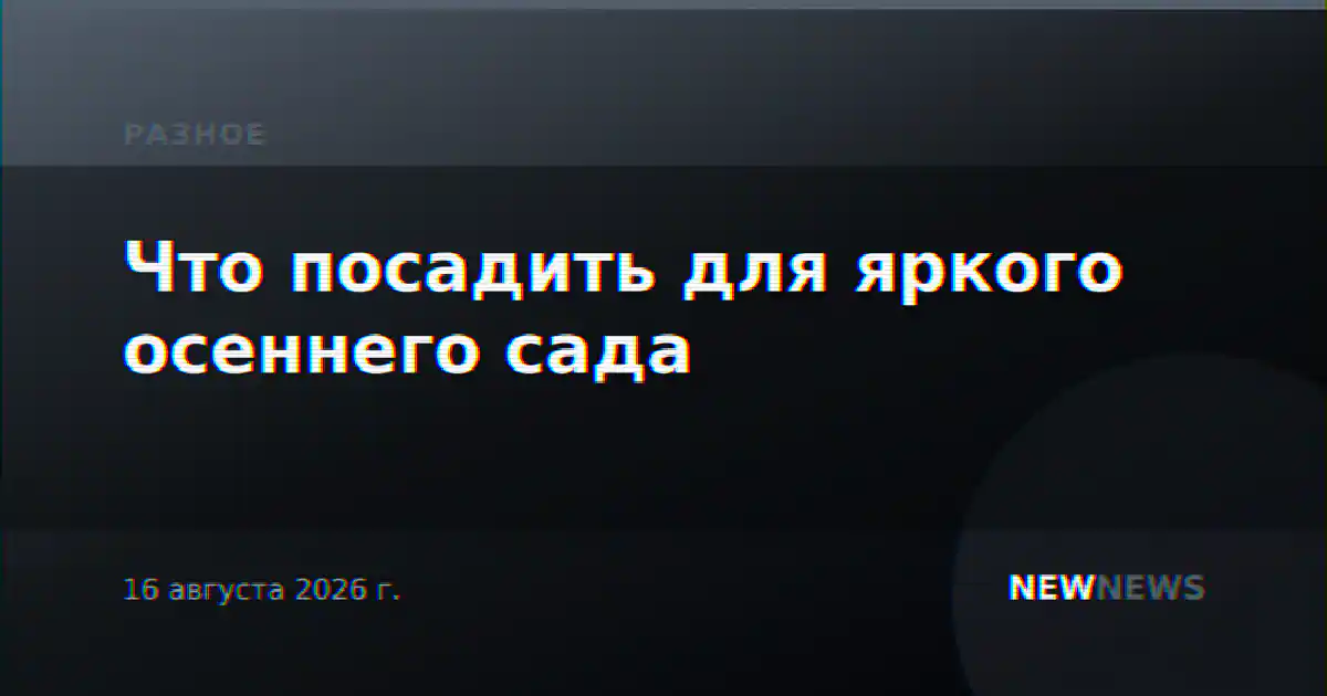 Что посадить для яркого осеннего сада