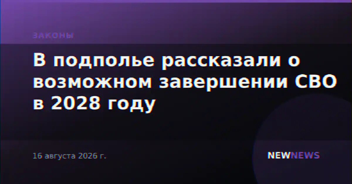 В подполье рассказали о возможном завершении СВО в 2028 году