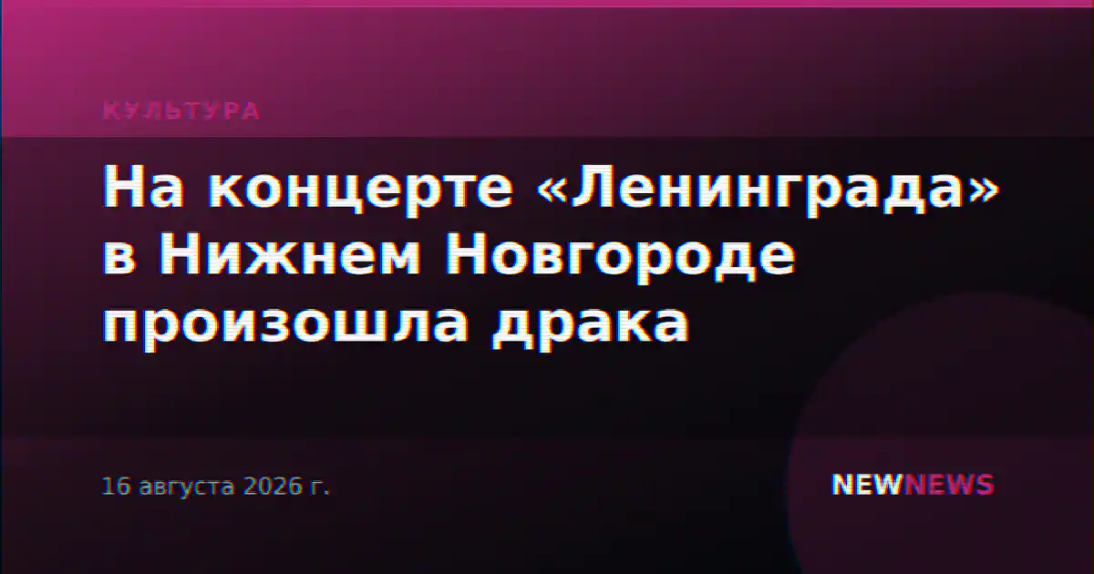 На концерте «Ленинграда» в Нижнем Новгороде произошла драка