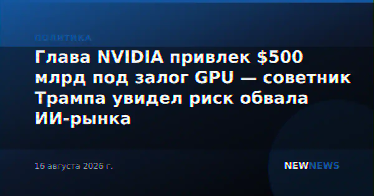 Глава NVIDIA привлек $500 млрд под залог GPU — советник Трампа увидел риск обвала ИИ-рынка