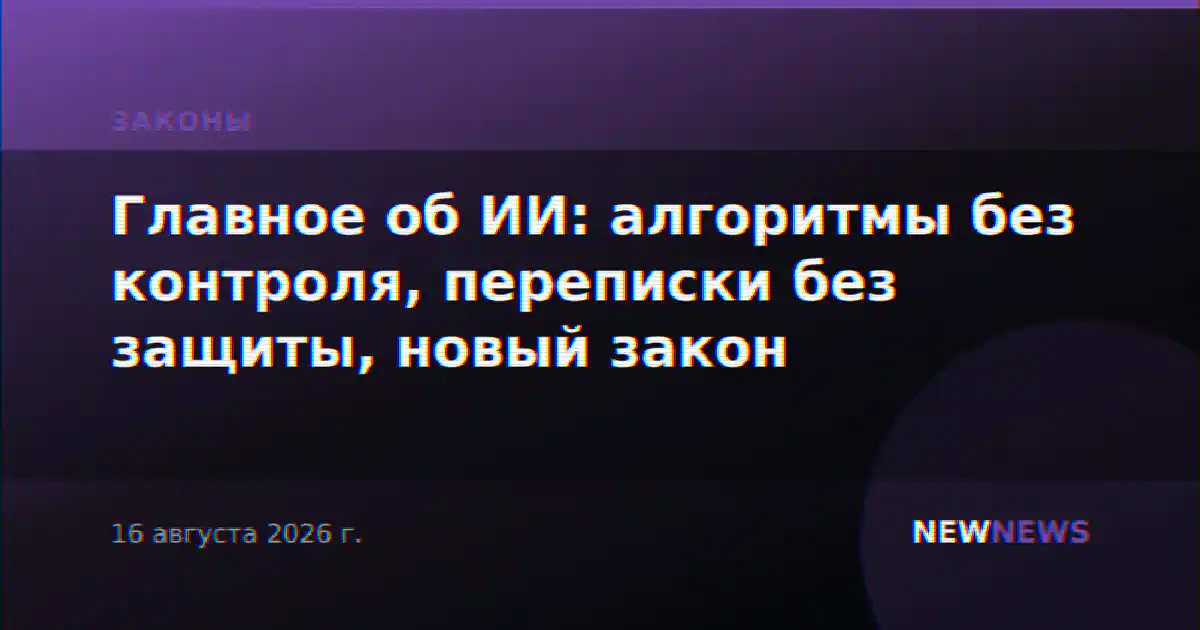 Главное об ИИ: алгоритмы без контроля, переписки без защиты, новый закон