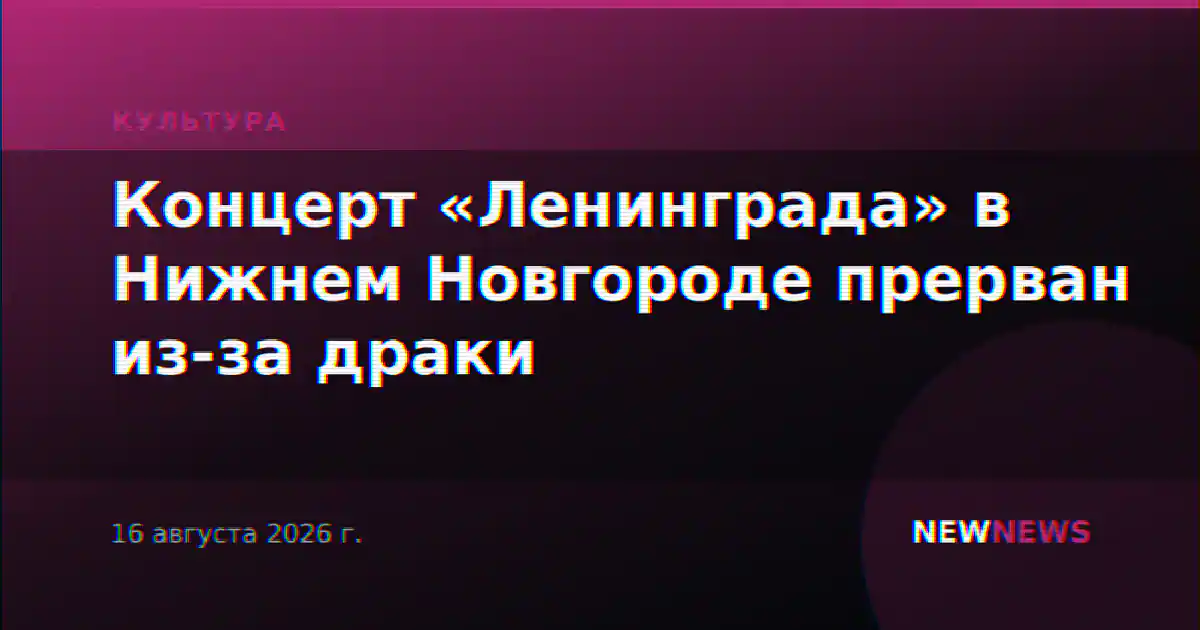 Концерт «Ленинграда» в Нижнем Новгороде прерван из-за драки
