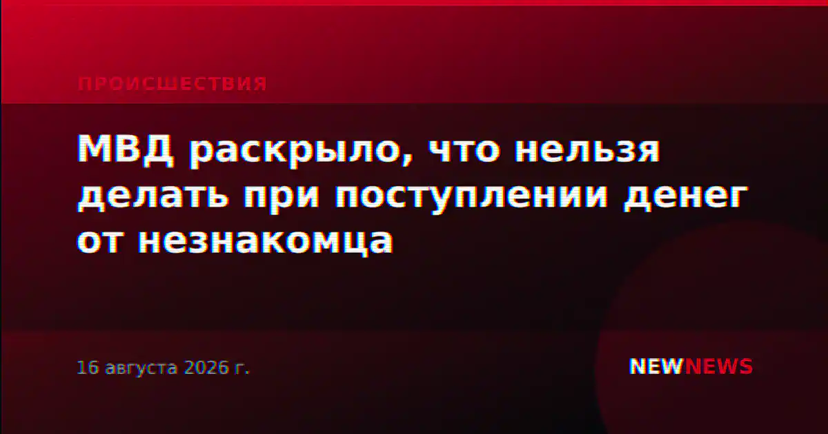 МВД раскрыло, что нельзя делать при поступлении денег от незнакомца