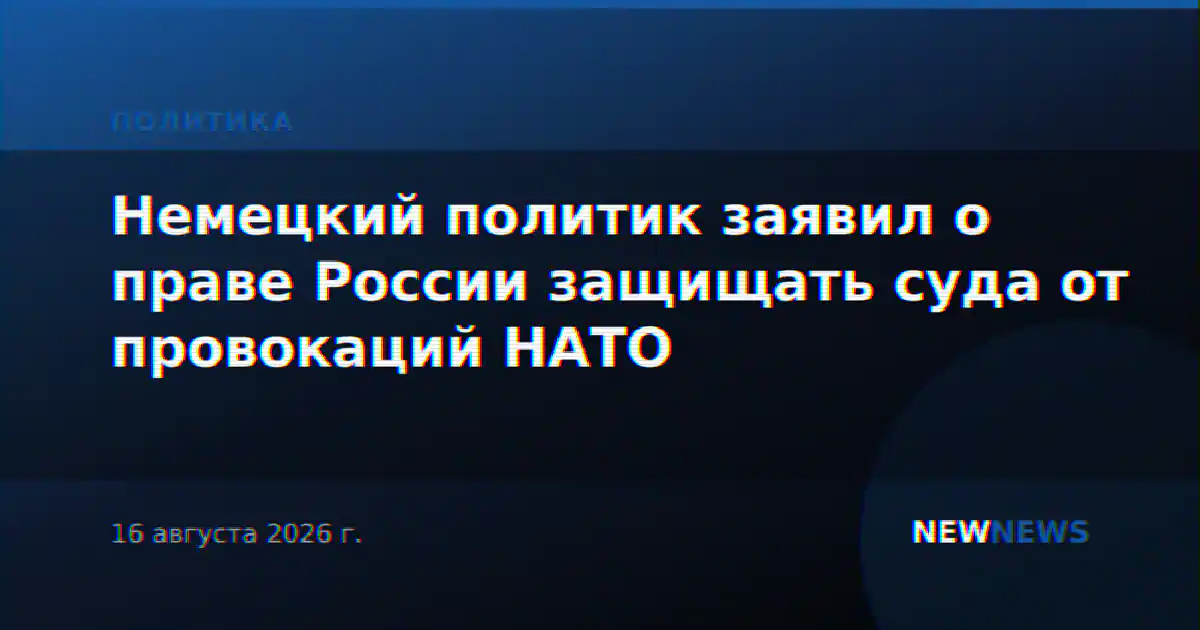 Немецкий политик заявил о праве России защищать суда от провокаций НАТО
