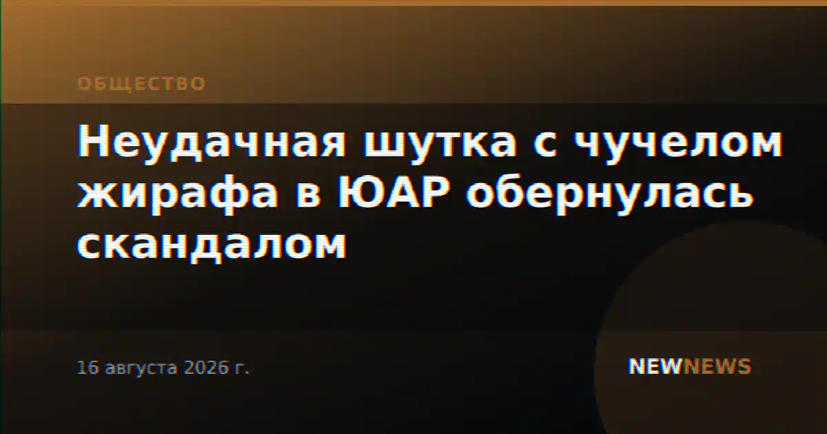 Неудачная шутка с чучелом жирафа в ЮАР обернулась скандалом