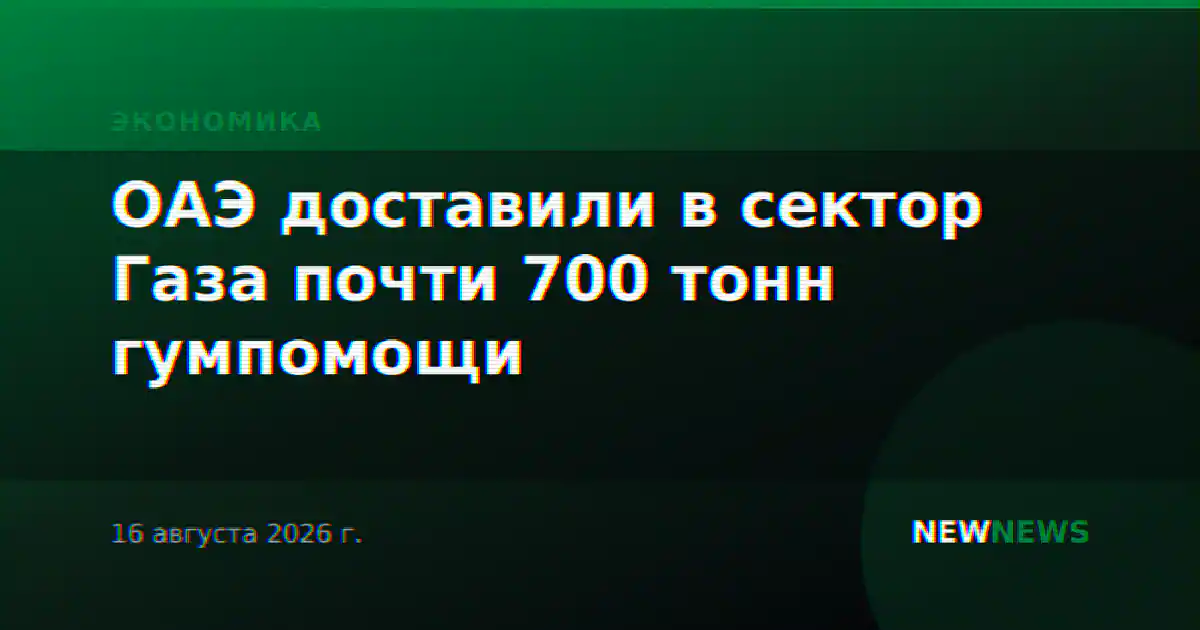 ОАЭ доставили в сектор Газа почти 700 тонн гумпомощи