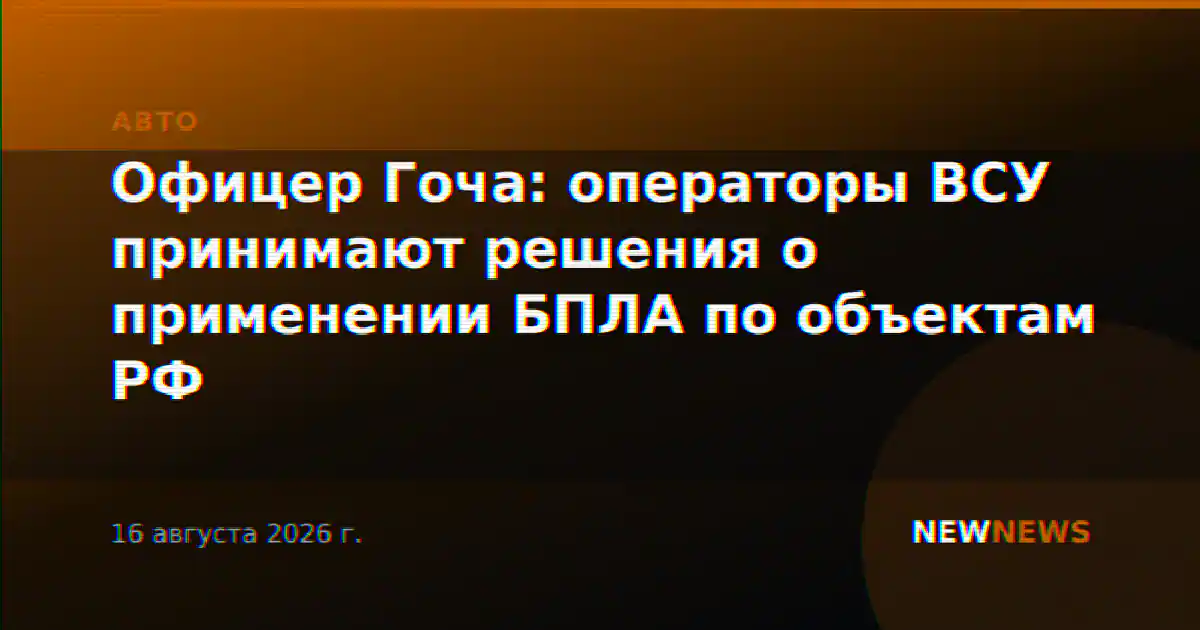 Офицер Гоча: операторы ВСУ принимают решения о применении БПЛА по объектам РФ