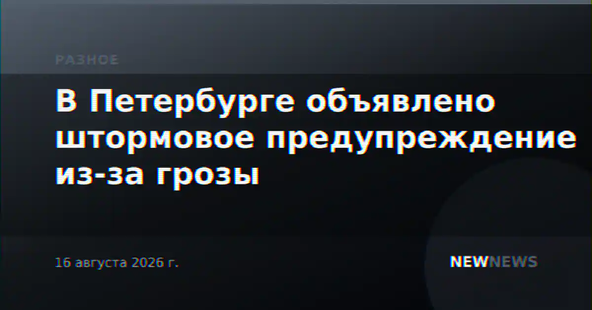 В Петербурге объявлено штормовое предупреждение из-за грозы