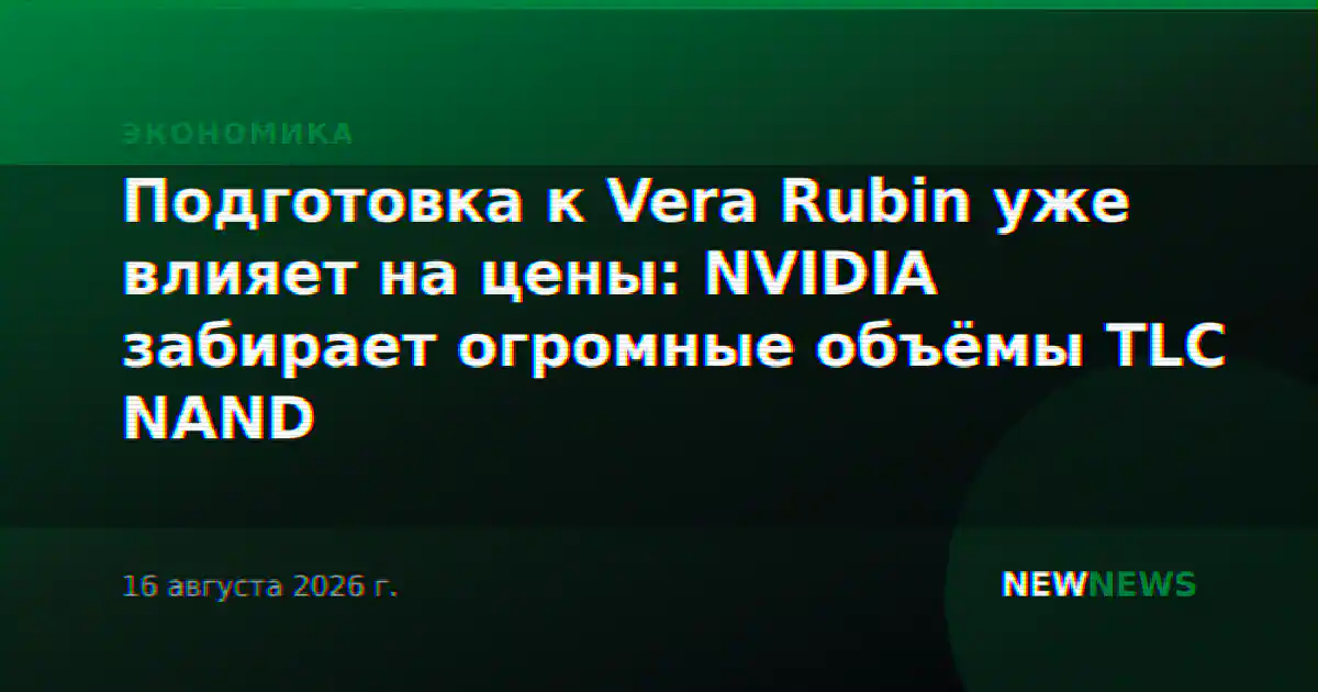 Подготовка к Vera Rubin уже влияет на цены: NVIDIA забирает огромные объёмы TLC NAND