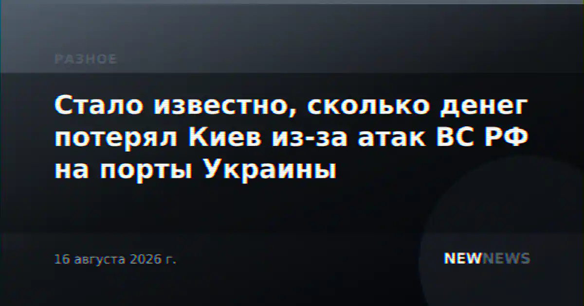 Стало известно, сколько денег потерял Киев из-за атак ВС РФ на порты Украины