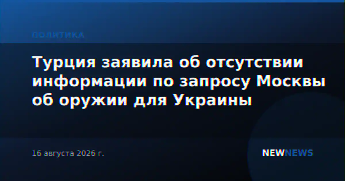 Турция заявила об отсутствии информации по запросу Москвы об оружии для Украины