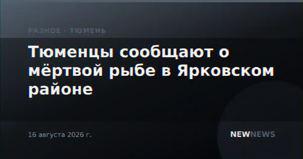 Тюменцы сообщают о мёртвой рыбе в Ярковском районе