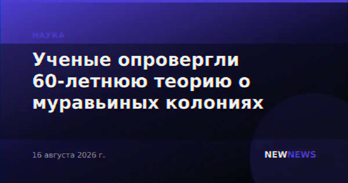 Ученые опровергли 60-летнюю теорию о муравьиных колониях