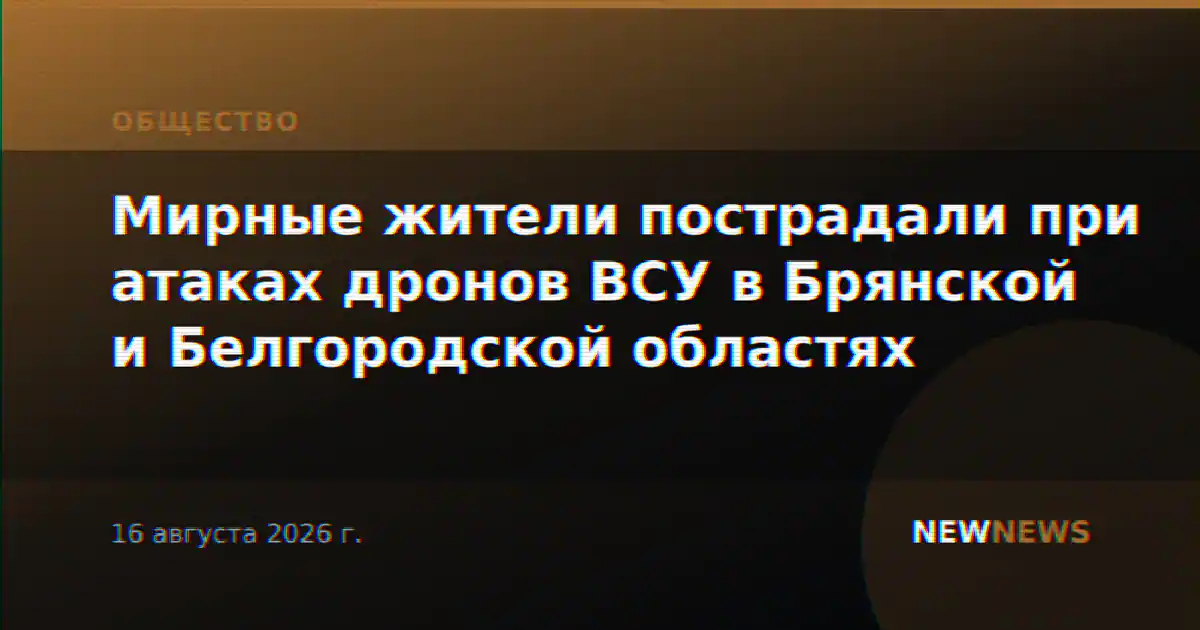 Мирные жители пострадали при атаках дронов ВСУ в Брянской и Белгородской областях