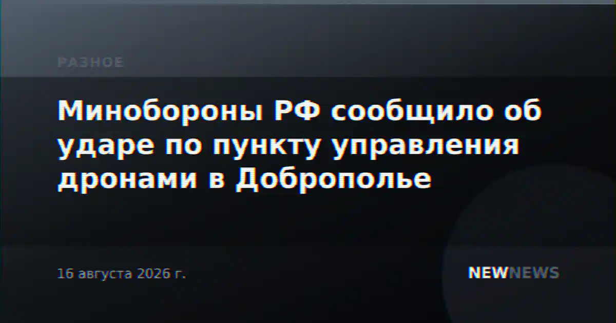 Минобороны РФ сообщило об ударе по пункту управления дронами в Доброполье