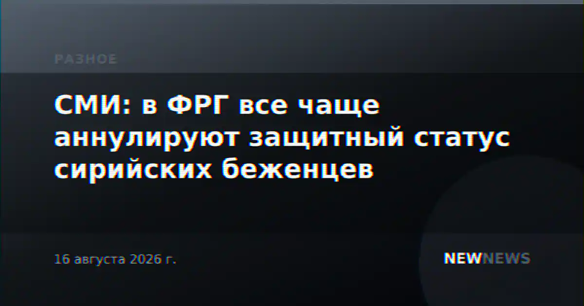 СМИ: в ФРГ все чаще аннулируют защитный статус сирийских беженцев
