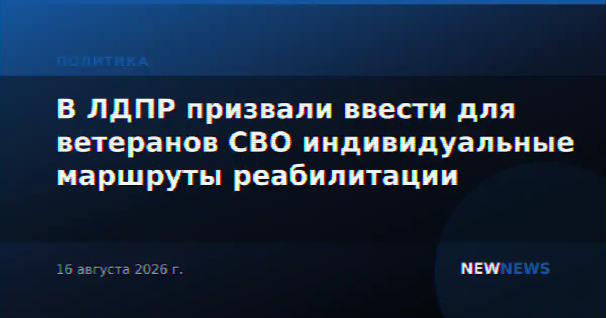 В ЛДПР призвали ввести для ветеранов СВО индивидуальные маршруты реабилитации