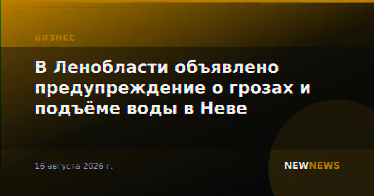 В Ленобласти объявлено предупреждение о грозах и подъёме воды в Неве