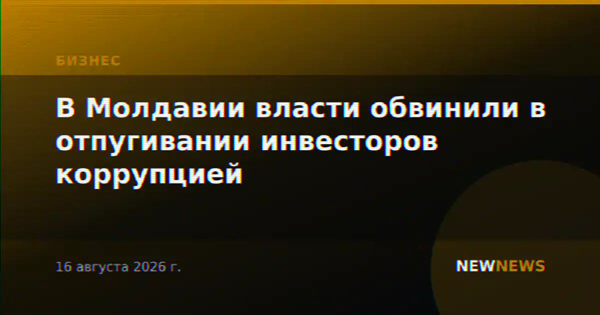 В Молдавии власти обвинили в отпугивании инвесторов коррупцией