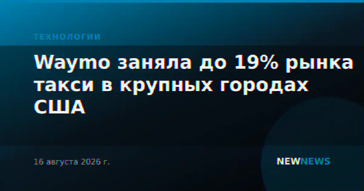 Waymo заняла до 19% рынка такси в крупных городах США