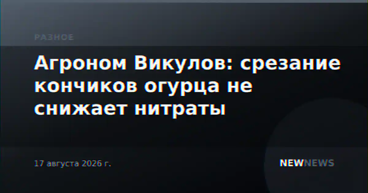 Агроном Викулов: срезание кончиков огурца не снижает нитраты