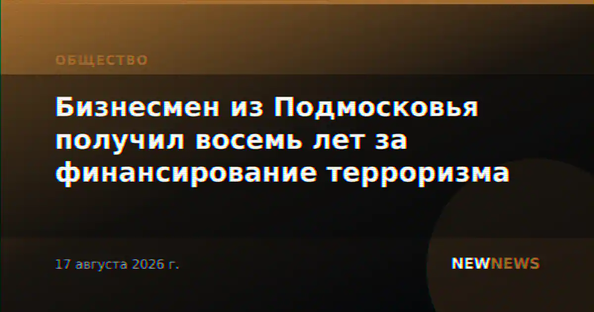 Бизнесмен из Подмосковья получил восемь лет за финансирование терроризма