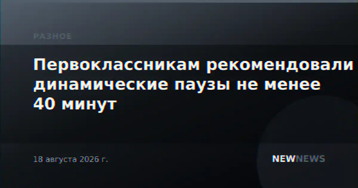 Первоклассникам рекомендовали динамические паузы не менее 40 минут