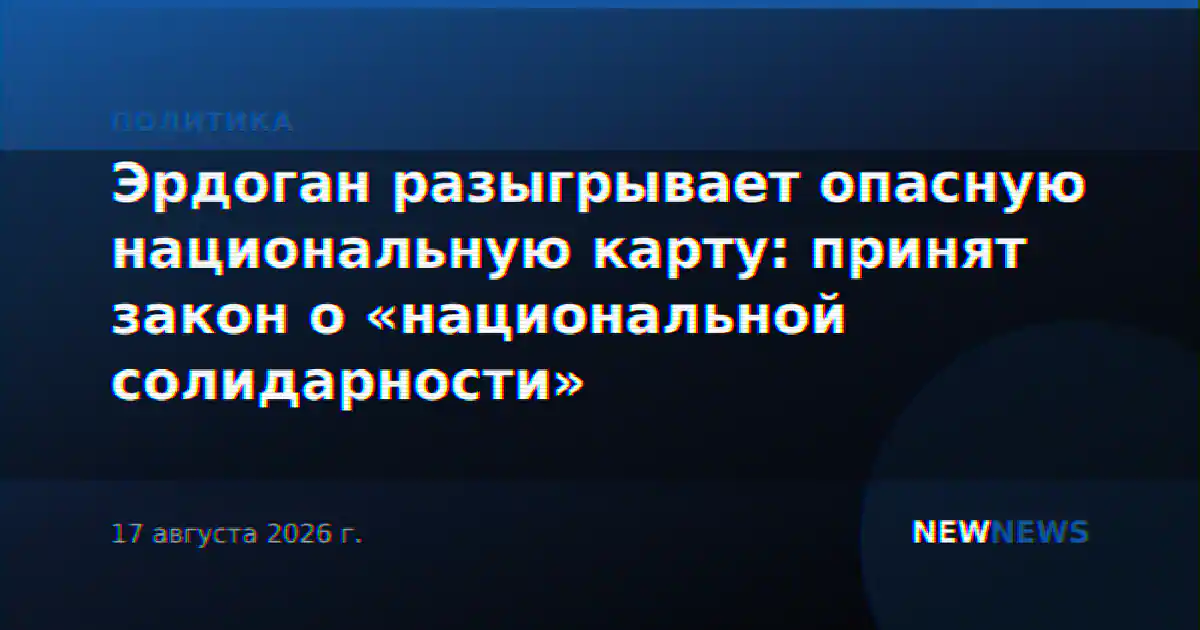 Эрдоган разыгрывает опасную национальную карту: принят закон о «национальной солидарности»
