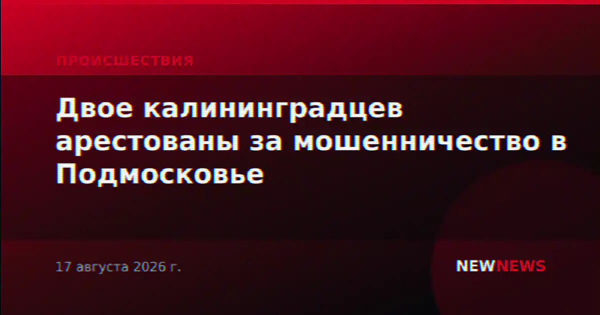 Двое калининградцев арестованы за мошенничество в Подмосковье