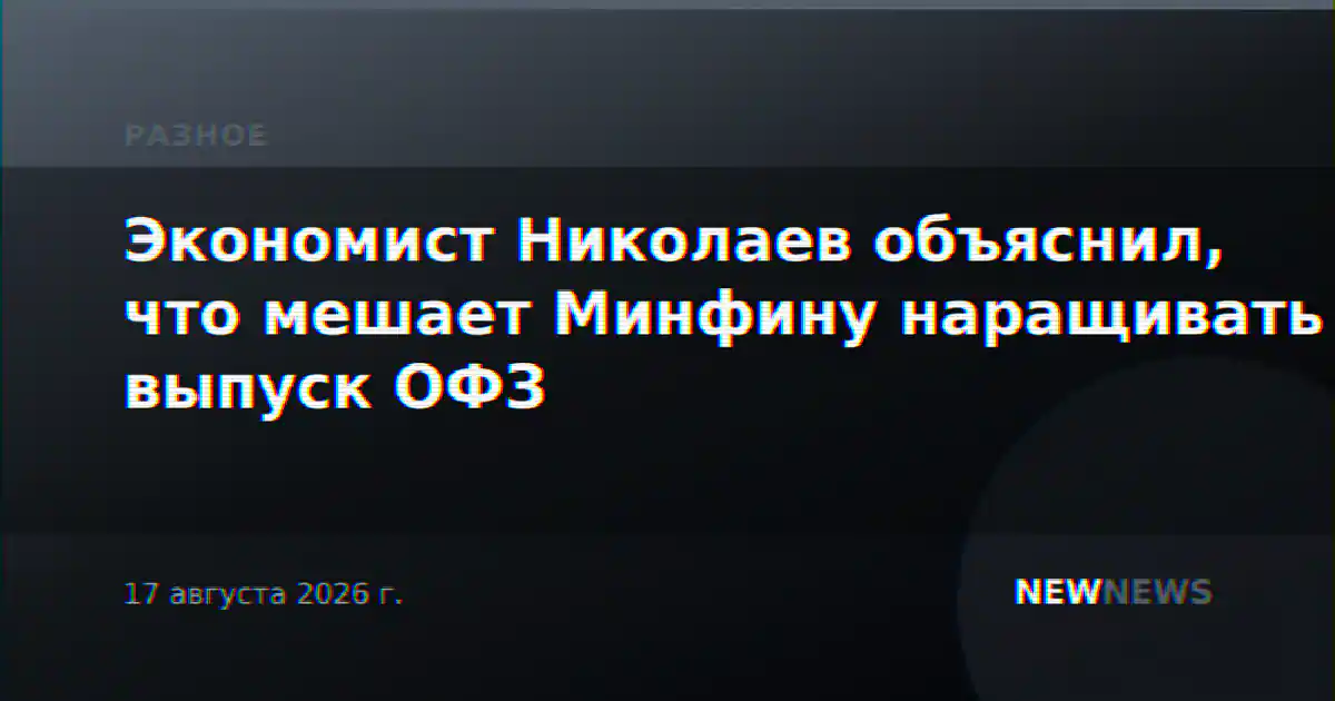 Экономист Николаев объяснил, что мешает Минфину наращивать выпуск ОФЗ