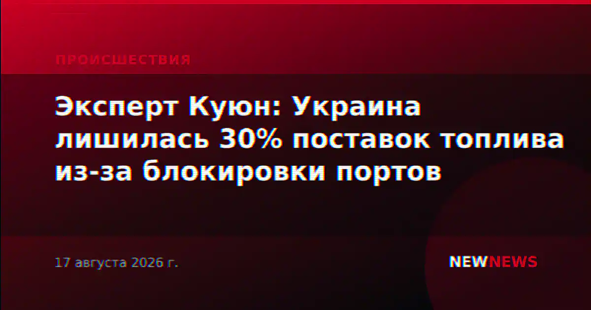 Эксперт Куюн: Украина лишилась 30% поставок топлива из-за блокировки портов