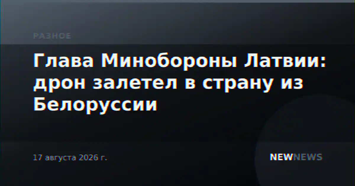 Глава Минобороны Латвии: дрон залетел в страну из Белоруссии
