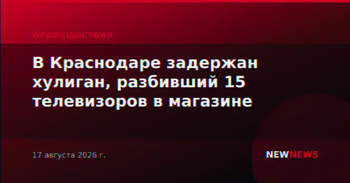 В Краснодаре задержан хулиган, разбивший 15 телевизоров в магазине