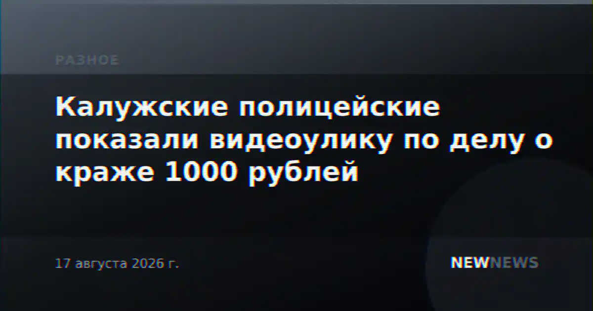 Калужские полицейские показали видеоулику по делу о краже 1000 рублей