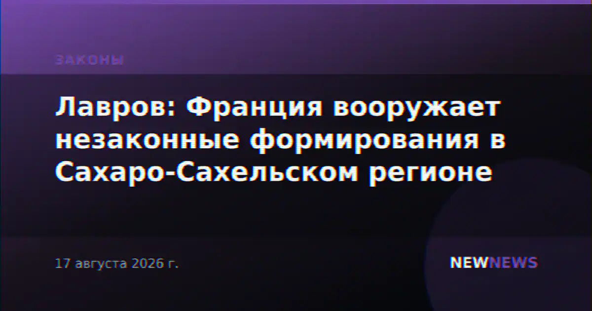 Лавров: Франция вооружает незаконные формирования в Сахаро-Сахельском регионе