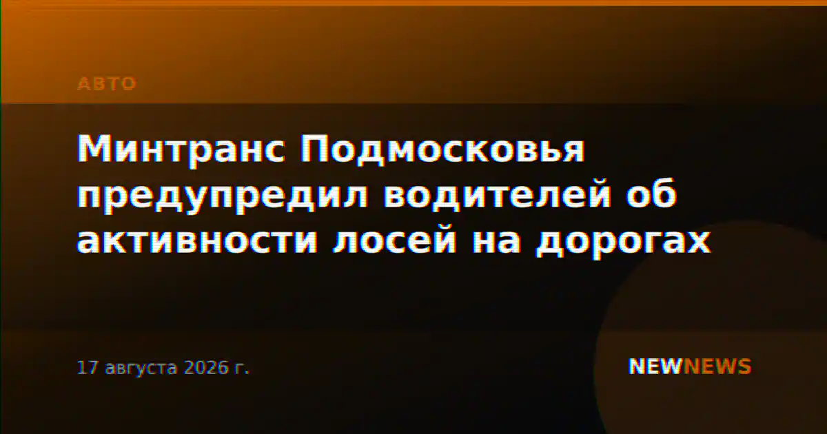 Минтранс Подмосковья предупредил водителей об активности лосей на дорогах