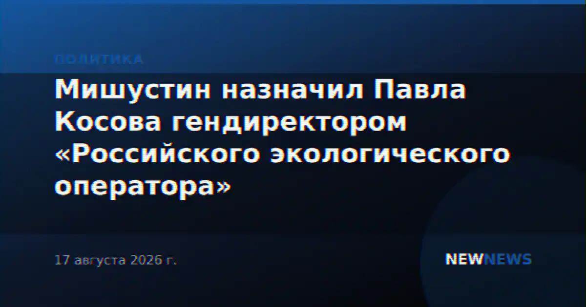 Мишустин назначил Павла Косова гендиректором «Российского экологического оператора»