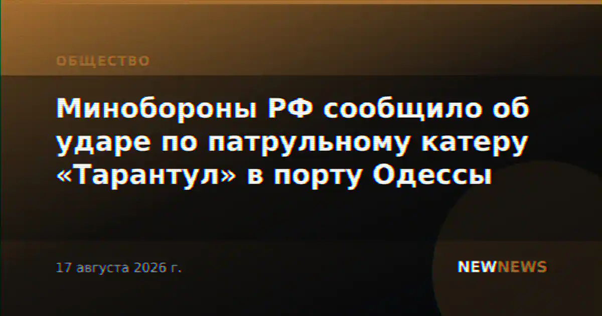 Минобороны РФ сообщило об ударе по патрульному катеру «Тарантул» в порту Одессы