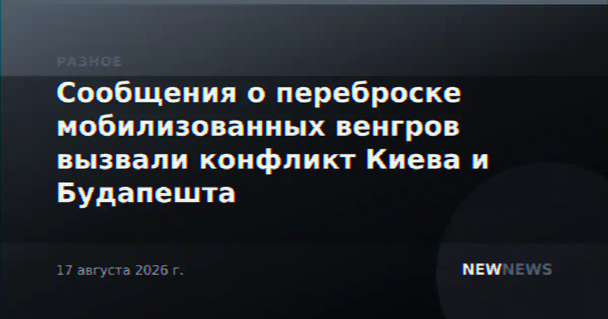 Сообщения о переброске мобилизованных венгров вызвали конфликт Киева и Будапешта
